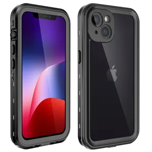 Shellbox gran oferta PC + TPU 360 grados de protección completa con cordón IP68 estándar impermeable y funda de teléfono a prueba de golpes para iPhone13