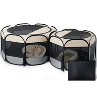 Opvouwbare dubbele hondenren, draagbare kattenren, hondenren, ademende mesh hondenhek met draagtas, groothandel