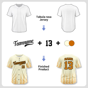 Maillot de baseball personnalisé sur mesure en gros pour hommes, imprimé, dégradé de couleurs, sublimation, broderie Zp25024 - Product Image 2