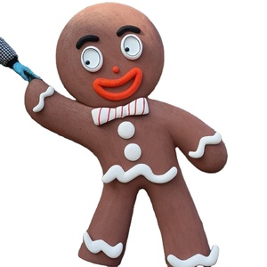 Escultura Personalizada de Hombre de Jengibre Navideño, Estatua de Santa Claus de Fibra de Vidrio en Venta - Product Image 1