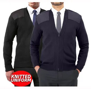 Custom/Wholesale 2024 New Civil Servant Office Sweater Men's Knitted Government Official Uniform Sweater Cardigan