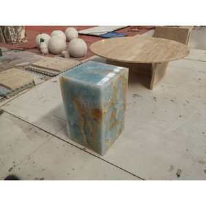 Newstar Atacado Pedra Natural Personalizado Mármore Rosa Azul Onyx Plinto Mesa E Plinto Mesa Central - Product Image 1