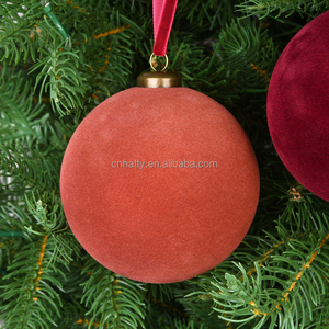 Boules de Noël en velours faites à la main, écologiques, de haute qualité, 8cm, 10cm, 15cm, 20cm, pour la décoration de l'arbre et des fêtes à la maison, vente en gros usine - Product Image 3