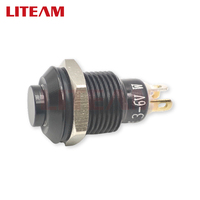 Interrupteur à bouton-poussoir miniature noir de 10 mm, momentané, à auto-retour, DC3-6V, à verrouillage automatique, IP65, structure électronique, interrupteur à bouton-poussoir en métal