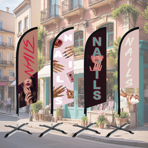 Bandera de Pluma de Poliéster con Diseño Temático de Uñas, Impresa Digitalmente, sin Poste, para Publicidad Exterior de Salón de Belleza y Tienda de Uñas - Product Image 2
