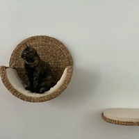 Panier mural fait main de qualité supérieure pour chat fabriqué à partir de jacinthe d'eau naturelle et écologique, meilleure vente de décoration pour la maison