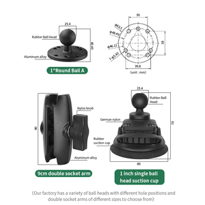 VINmounts 1-inch heavy duty suction cup car phone holder with 9cm dual socket arm, can be installed on windshield/car window - Product Image 3