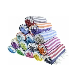热卖个性化100% 棉沙滩巾丝绒定制设计活性印花大尺寸提花标志毛巾