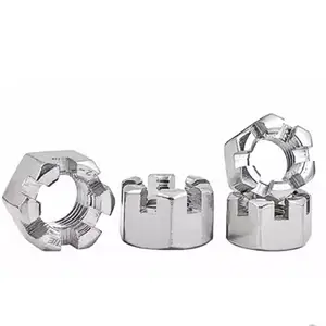 A286 18-8 Stainless Steel AISI304 316 ANSI304 316 ASTM A193 Plain Polished Round Hexagon Slotted And Castle Nut Flange Thin
