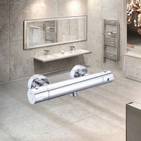 Mitigeur de douche mural thermostatique en laiton chromé, robinet de bain thermostatique, mitigeur de douche thermostatique avec vannes