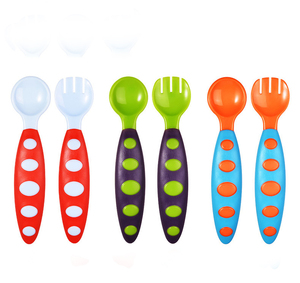 Ensemble de couverts à prise facile pour bébé Kit d'ustensiles d'alimentation pour enfants Cuillères et fourchettes d'apprentissage - Product Image 3