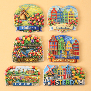 Imanes de Resina 3D Ecológicos con Diseño Art Deco de Ámsterdam, Pegatinas Magnéticas para Refrigerador, Recuerdo, Venta al Por Mayor - Product Image 2