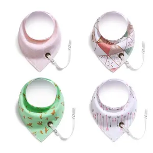 New Baby Bibs with Pacifier Hangers More Pattern Newborn Infant Bandana Burp Cloth Feeding Ecofriendly Soft baby scarf