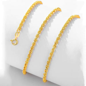 Collar de Mujer de Alta Calidad para Compromiso, Boda, Fiesta, Regalo de Navidad, Cadena de Eslabones, Joyería de Oro de Moda, Oro Sólido de 18K - Product Image 4