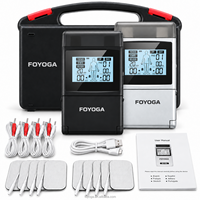 Appareil d'électrothérapie corporelle FOYOGA TENS EMS Pro 9000 Max 5-en-1, 80 programmes, 4 canaux, écran LCD couleur, masseur à impulsions, kit complet