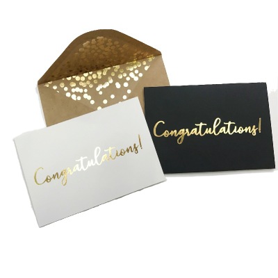 Хорошее качество, Золотая фольга на заказ, спасибо, открытки с конвертом