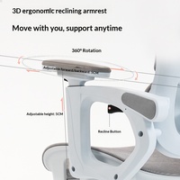 Chaise de Gaming Ergonomique en Maille avec Piston à Gaz 3 Positions, Design Moderne, Pieds Étoile, Confortable pour une Utilisation Prolongée, Dossier Inclinable