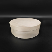 Boîte en bois ronde de 6,3 pouces, boîte cadeau en bois écologique de qualité alimentaire avec logo personnalisé pour l'emballage de gâteaux, de desserts et de vaisselle
