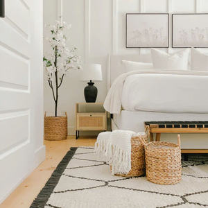 Panier rustique en jacinthe d'eau tressée, organisateur de rangement en fibre naturelle, pot rond fait main pour la décoration intérieure - Product Image 6