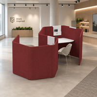 Panneaux de séparation acoustiques de bureau en feutre PET 100 % polyester OEM, cloisons acoustiques portables, insonorisation pour poste de travail de bureau