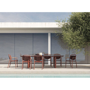 Set <span class=keywords><strong>da</strong></span> Pranzo Rettangolare Estensibile <span class=keywords><strong>da</strong></span> Esterno Contemporaneo con Sedie, Arredamento Versatile Estensibile per <span class=keywords><strong>Giardino</strong></span> e Patio per Villa e Hotel - Product Image 1