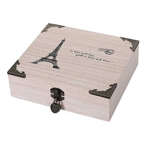 Caja de Almacenamiento de Madera de Pino, 6 cm de Altura, Rectangular, con Cierre, para Regalos y Manualidades, W988 - Product Image 1