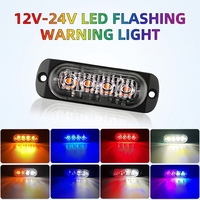 Nouvelles feux latéraux stroboscopiques 12V-24V en alliage d'aluminium pour camion, 4 LED haute luminosité, feux de freinage clignotants pour moto/voiture