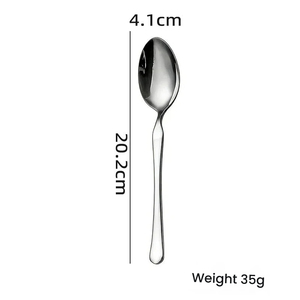 ชุดช้อนส้อมสแตนเลสสตีล ดีไซน์หรูหราสไตล์ตะวันตก สำหรับโรงแรม ช้อนส้อมสเต็ก มีด ส้อม ช้อนขนมหวาน ช้อนชา - Product Image 6