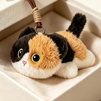 Porte-clés en peluche personnalisé, adorable breloque chat calico pour cadeaux promotionnels, conception sur mesure, pendentif de sac en peluche ODM