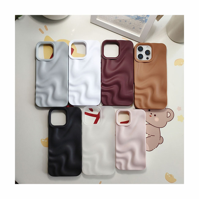 Popular 3D Water Ripple TPU Soft Mobile Phone Cover Morandi Color for iPhone XR XS Max X 7 8 Plus Cell Phone Case