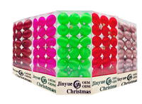 Ensemble de Boules de Noël en Plastique Premium Personnalisées, Fabriquées à la Machine, Rayées Multicolores, Ornements de Fête Plein de Couleurs pour Arbre de Noël