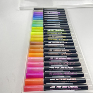 Ensemble de 21 stylos double ligne, ensemble de stylos marqueurs à paillettes pour la création de cartes, la peinture, le bricolage, l'artisanat - Product Image 5