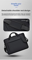 Sac pour ordinateur portable en PU de haute qualité, nouveau style, avec compartiment rembourré, plusieurs poches, pour le travail et les voyages, avec bandoulière simple