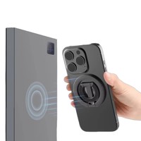 Support de téléphone portable magnétique pliable double face en alliage de zinc noir Lulin, avec ventouse, pour iPhone