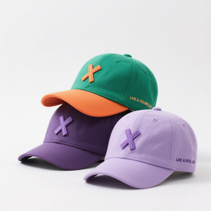 قبعة بيسبول مخصصة بتصميم رياضي من 6 ألواح بنمط منقط وطباعة فواكه وتطريز - Product Image 1