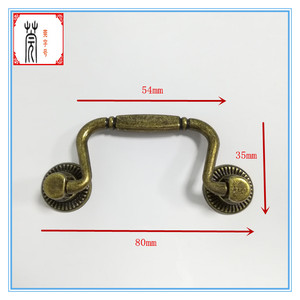 มือจับโบราณกวนหยาน 102x37 มม. ทองเหลืองขัดเงาสำหรับกล่องเครื่องประดับ - Product Image 4