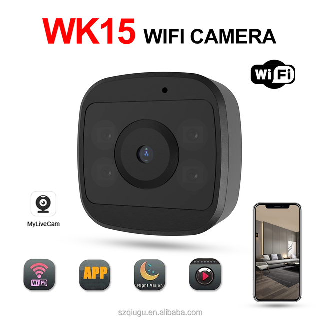 WK15 Mini WiFi Plug-in Smart HD CMOS Security Camera 50 Viewing Angle Night Vision Motion Detection 1-Year Memory Card