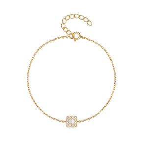 CANNER Nueva Pulsera Sencilla de Cadena Delgada con Baño de Rodio y Plata S925 con Circonita, Regalo Moderno para Mujer - Product Image 3