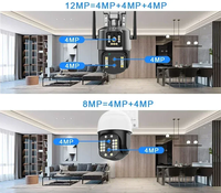 Caméra de sécurité CCTV sans fil IPC360Home à 3 objectifs, 12MP, PTZ, avec zoom optique 10x, interphone bidirectionnel, alarme de mouvement, stockage cloud, CMOS