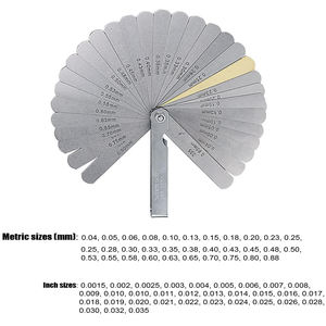 32 pcs सार्वभौमिक मानक sae और मीट्रिक ऑफसेट वाल्व मोटाई गेज अंतराल स्टेनलेस स्टील फेलर गेज - Product Image 3