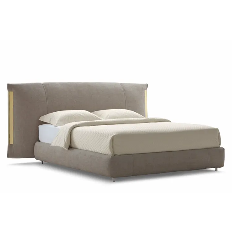 Italiaanse Nieuwste Design Slaapkamermeubilair Moderne Luxe Lederen Kingsize Beddengoed Set Comfortabele Home Hotel Bedden