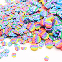 Tranches d'œufs de Pâques colorées en forme de lapin en argile polymère, paillettes pour l'artisanat, accessoires de remplissage de slime DIY, décoration d'art des ongles