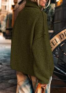 ZY Personalizzato Autunno Inverno 2025 Maglione Coreano alla Moda da <span class=keywords><strong>Donna</strong></span> a Collo Alto, Maniche Lunghe, Vestibilità Ampia, 100% <span class=keywords><strong>Cotone</strong></span> - Product Image 6