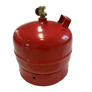 乌克兰俄罗斯2KG野营液化石油气气瓶红色气瓶，带阀门，用于烹饪气瓶