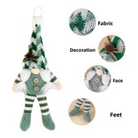 Zwei Stile Gestrickte Sitzende Gartenzwerg-Ornamente Neutrale Grüne Tomte Tischdekoration für Weihnachten Winter Zuhause Kamin Party Deko Geschenk