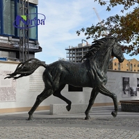 Sculpture de cheval arabe en cuivre et bronze antique Norton pour décoration extérieure de jardin, statue d'animal personnalisée en laiton moulé