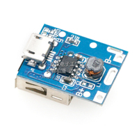 Cargador USB Boost DIY de 5V con módulo de alimentación de pantalla LED y placa de carga de batería LiPo de litio 134N3P IC de programa