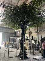Arbre banian réaliste en fibre de verre de 3 m pour librairie, café, coin lecture, ambiance littéraire, décoration intérieure, design de verdure