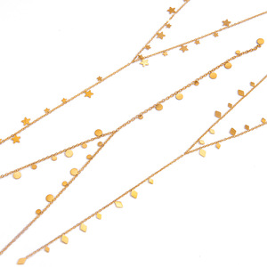 Cadena <span class=keywords><strong>de</strong></span> Eslabones <span class=keywords><strong>de</strong></span> Bambú en Forma <span class=keywords><strong>de</strong></span> Y con Dije <span class=keywords><strong>de</strong></span> Estrella Chapado en Oro <span class=keywords><strong>de</strong></span> 18K y Acero Inoxidable, Joyería Hipoalergénica Impermeable para Mujer, Ideal para Fiestas - Product Image 5