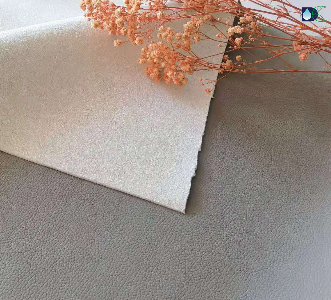 Genuine Leather Touch Imitating Microfiber 100% Polyester Artificial Leather Warp Knitted Fleece Fabric Plain Dyed Plain PU